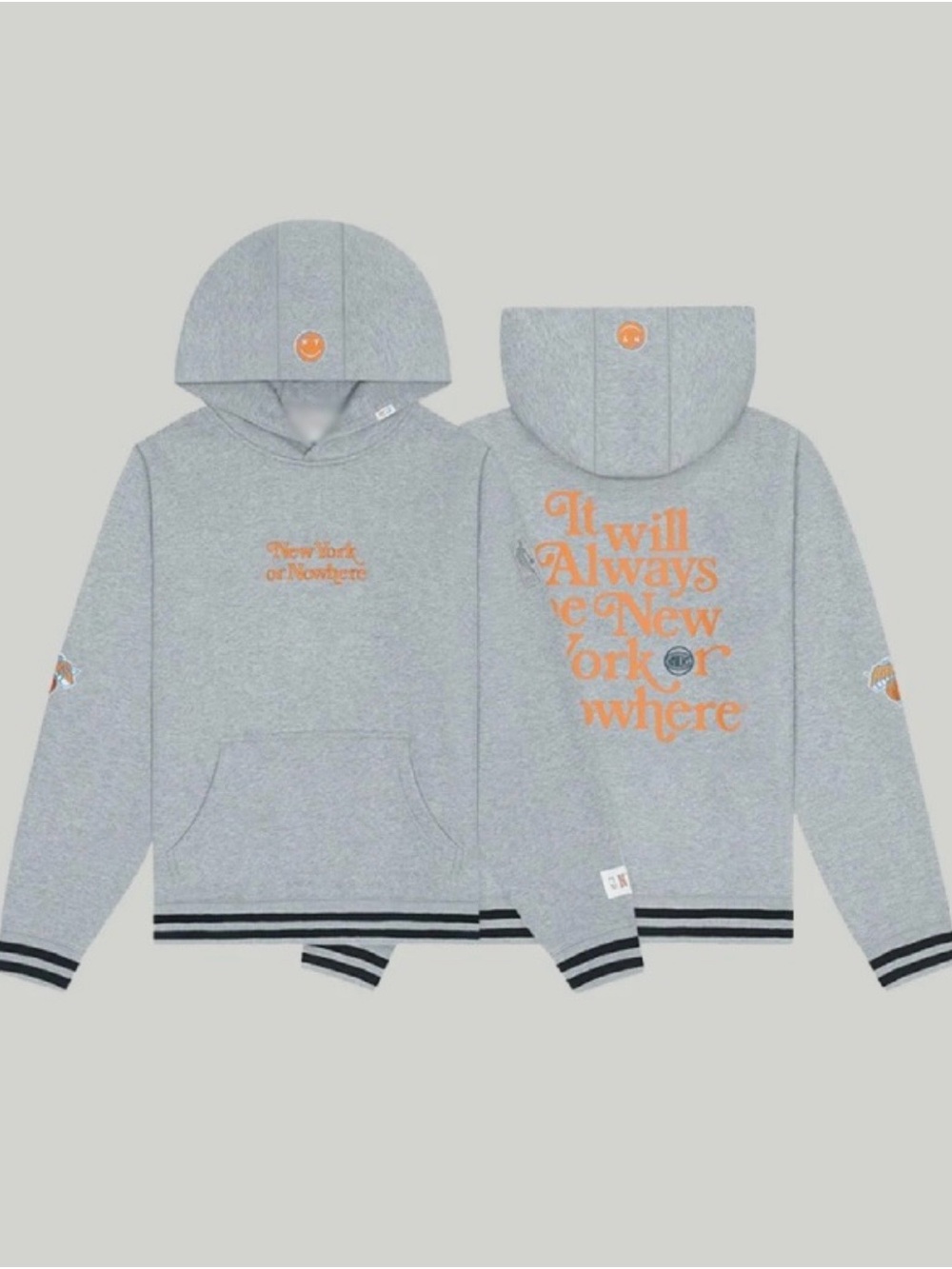 NYON x Knicks Women’s Heather Grey Embroidered Motto Hoodie - Size X-Small